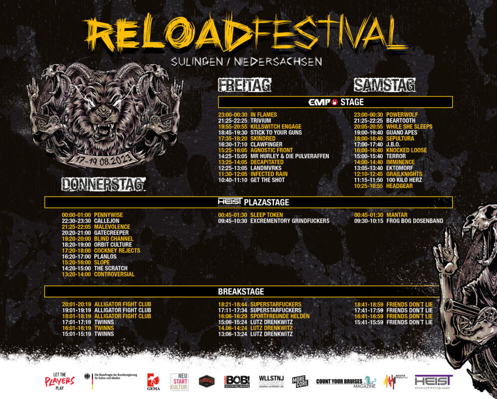 Running order Reload Festival 23